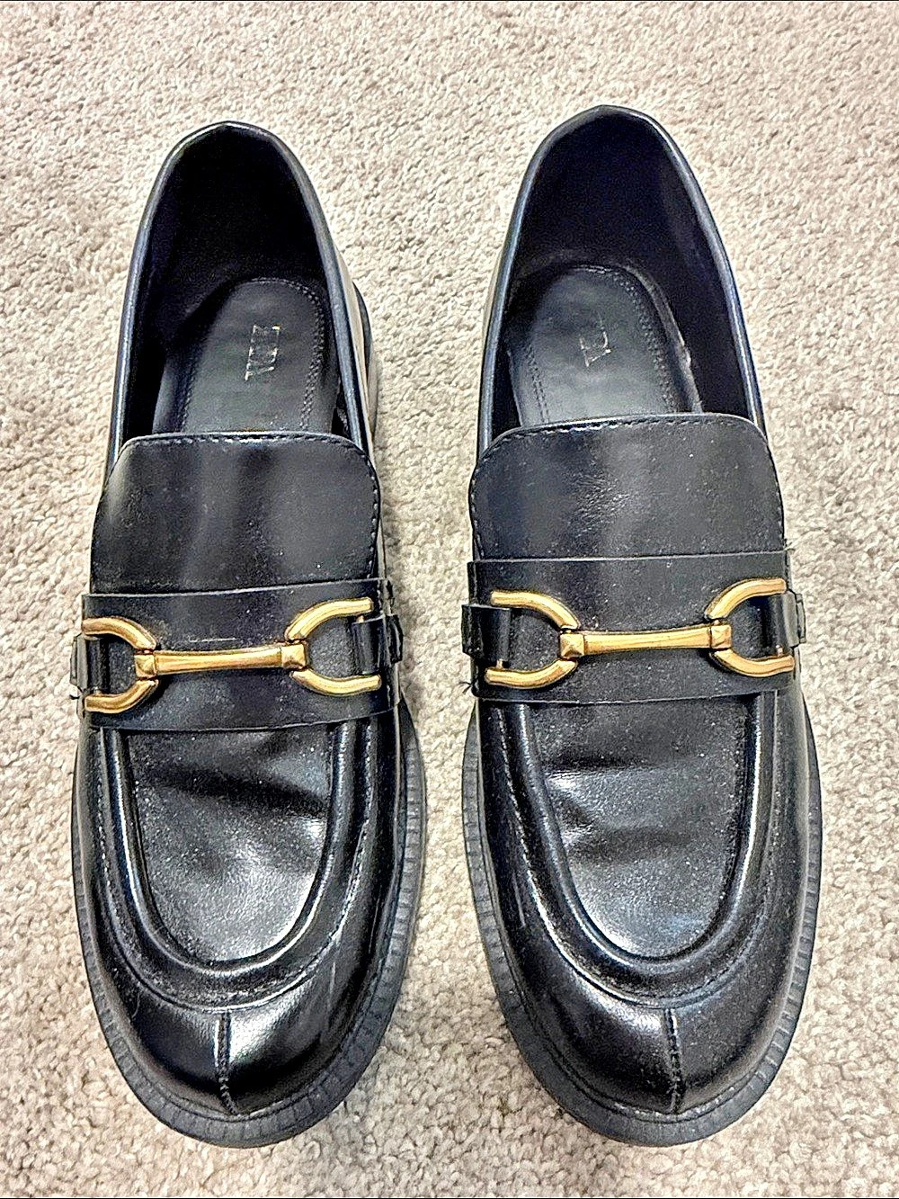 Zara Black Horsebit Loafers